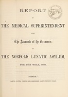 view Report of the medical superintendent with the accounts of the treasurer of the Norfolk Lunatic Asylum, for the year, 1866.