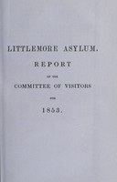 view Report of the Committee of Visitors for 1853 / Littlemore Asylum.