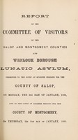 view Twentieth annual report of the medical superintendent of the lunatic asylum, for the counties of Salop and Montgomery, and for the borough of Wenlock, 1864 / [Salop and Montgomeryshire Counties Lunatic Asylum].