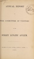 view Annual report of the Committee of Visitors of the Surrey Lunatic Asylum.