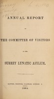 view Annual report of the Committee of Visitors of the Surrey Lunatic Asylum.