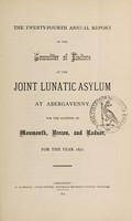 view The twenty-third annual report of the Committee of Visitors of the joint lunatic asylum at Abergavenny, for the counties of Monmouth, Brecon and Radnor, for the year 1876.