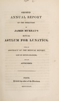 view Second annual report of the directors of James Murray's Royal Asylum for Lunatics : with an abstract of the medical report, list of office bearers, and an appendix.