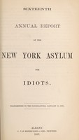 view Sixteenth annual report of the New York Asylum for Idiots : transmitted to the Legislature, January 17, 1867 / New York State Asylum for Idiots.