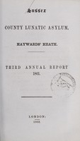 view Third annual report 1861 / Sussex County Lunatic Asylum, Haywards' Heath.