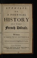 view Syphilis: or, a poetical history of the French disease / Written in Latin ... And now attempted in English by N. Tate. [With life of Fracastorius].