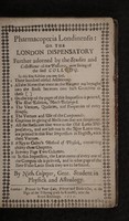 view Pharmacopoeia Londinensis: or, the London dispensatory further adorned by the studies and collections of the Fellows, now living of the said Colledg [sic] / [Nicholas Culpeper].