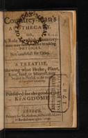 view The countrey-man's apothecary ... A treatise, shewing what herbe, plant, root, seed, or minerall, may be used in physick in the room of that which is wanting / [Guillaume Rondelet].