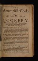 view The accomplisht cook, or the art and mystery of cookery / [Robert May].