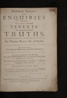 view Pseudodoxia epidemica, or, Enquiries into very many received tenents, and commonly presumed truths / By Thomas Brown Dr. of Physick.