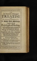view Adenochoiradelogia, or, An anatomick-chirurgical treatise of glandules & strumaes, or Kings-Evil-swellings : Together with the royal gift of healing, or cure thereof by contact or imposition of hands, performed for above 640 years by our Kings of England, continued with their admirable effects, and miraculous events; and concluded with many wonderful examples of cures by their sacred touch / All which are succinctly described by John Browne.