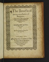 view The benefit of the auncient bathes of Buckstones, : vvhich cureth most greeuous sicknesses, neuer before published: / compiled by Iohn Iones phisition. At the Kings Mede nigh Darby. Anno salutis 1572. Seene and alowed acording to the order appointed.