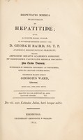 view Dissertatio medica inauguralis de hepatitide / [George Ward].