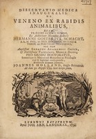view Dissertatio medica inauguralis de veneno ex rabidis animalibus ... / [John Holland].