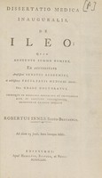 view Dissertatio medica inauguralis, de ileo ... / [Robert Innes].