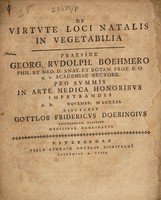 view De virtute loci natalis in vegetabilia / [Gottlob Fridericus Doeringius].