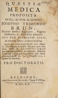 view Quaestio medica ... Sub hac verborum serie An mutanda nutrix cui fluunt menstrua ... / [Joseph Gros].