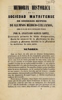 view Sesión inaugural celebrada el día 30 de noviembre de 1845 para la instalación publica y solemne de la Sociedad.