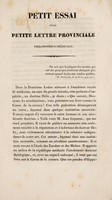 view Petit essai d'une petite lettre provinciale philosophico-médicale / [François Marie Leroux].