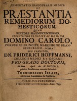 view Dissertatio inauguralis medica de praestantia remediorum domesticorum ... / [Theodor Israel].