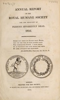 view Annual report of the Royal Humane Society for the Recovery of Persons Apparently Dead.