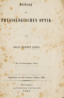 view Beitrag zur physiologischen Optik / von Johann Benedict Listing.