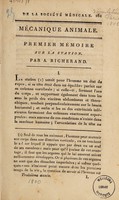 view Mécanique animale. Premier mémoire sur la station / [A. Richerand].