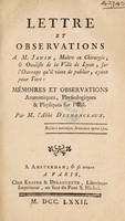 view Lettre et observations a M. Janin ... sur l'ouvrage qu'il vient de publier, ayant pour titre: Mémoires et observations anatomiques, physiologiques et physiques sur l'oeil / [Desmonceaux].