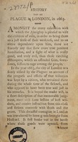 view History of the plague in London in 1665; with suitable reflections.