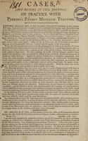 view Cases, (not before in this journal) of practice with Perkins's patent metallic tractors / [Benjamin Douglas Perkins].