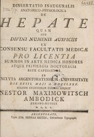 view Dissertatio inauguralis medico-physiologica de venis in corpore humano bibulis ... / [Johann Ammann].