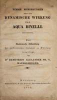 view Einige Bemerkungen über die dynamische Wirkung der Aqua Binelli. Eine akademische Abhandlung ... / Vorgelegt von Demetrius Alexander.