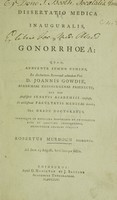 view Dissertatio medica inauguralis, de gonorrhoea ... / [Robert Murdoch].