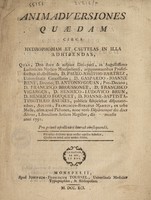 view Animadversiones quaedam circa hydrophobiam et cautelas in illa adhibendas / [François René Martin].