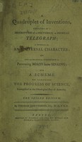 view A quadruplet of inventions / [Thomas Northmore].