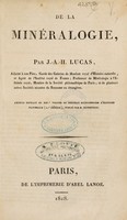 view De la minéralogie / Par J.-A.-H. Lucas.