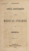 view Seventeenth annual announcement of the Medical College of Georgia.