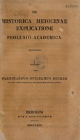 view De historica medicinae explicatione. Prolusio academica.