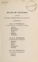 view Heads of lectures affording practical illustrations of pathology.