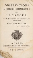 view Observations médico-chimiques sur le cancer ... / [Martinet].