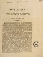 view Supplement to the 'Madrid Gazette,' of the 14th October, 1806 / [Francisco Xavier de Balmis].