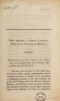 view Third appendix to Professor Crawfurd's [sic] History of the University of Edinburgh / [Thomas Craufurd].