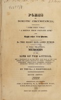 view Poems on domestic circumstances ; containing 'Fare thee well', 'A sketch from private life', and ... other ... poems. To which are prefixed memoirs of the life of the author ... / by the Rev. J. Nightingale.