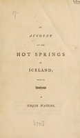 view An account of the hot springs in Iceland : with an analysis of their waters / John Thomas Stanley.