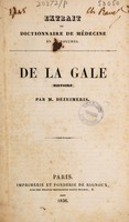 view De la gale (histoire) / [M. Dezeimeris (Jean Eugène)].