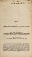 view Cases of great enlargement of the stomach, with remarks / [John Home Peebles].