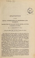 view Statistics of the Royal Infirmaries of Edinburgh and Glasgow / [James Thomson].