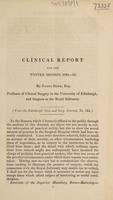 view Clinical report [on cases in the Edinburgh Surgical Hospital] for the winter session 1834-35.