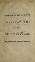 view Observations on the Marine of France / [Anon].