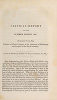 view Clinical report [on cases in the Edinburgh Surgical Hospital] for the summer session 1835 / [James Syme].